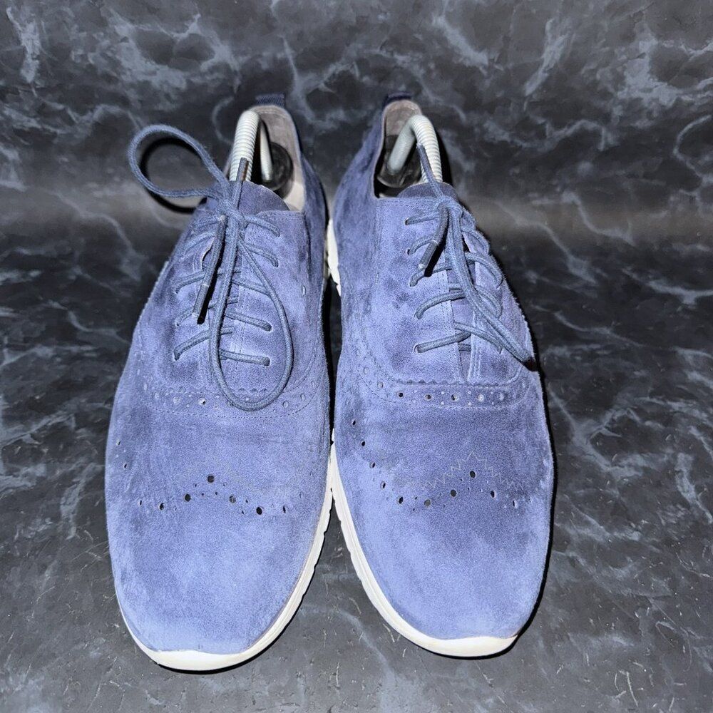 Cole Haan Zerogrand Suede Blue Wingtip Oxford Comfort Shoes Womens Size 11B - Picture 2 of 8